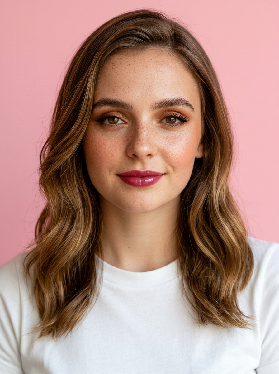 Selin — Freckle Glow sonrası — makyajlı ve bakımlı